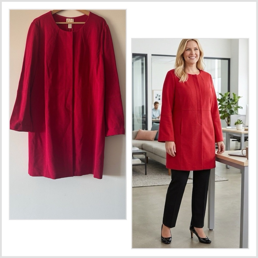 Chico's Women's Red Topper Blazer Jacket Size 3 (US XL) Career Professional NWT